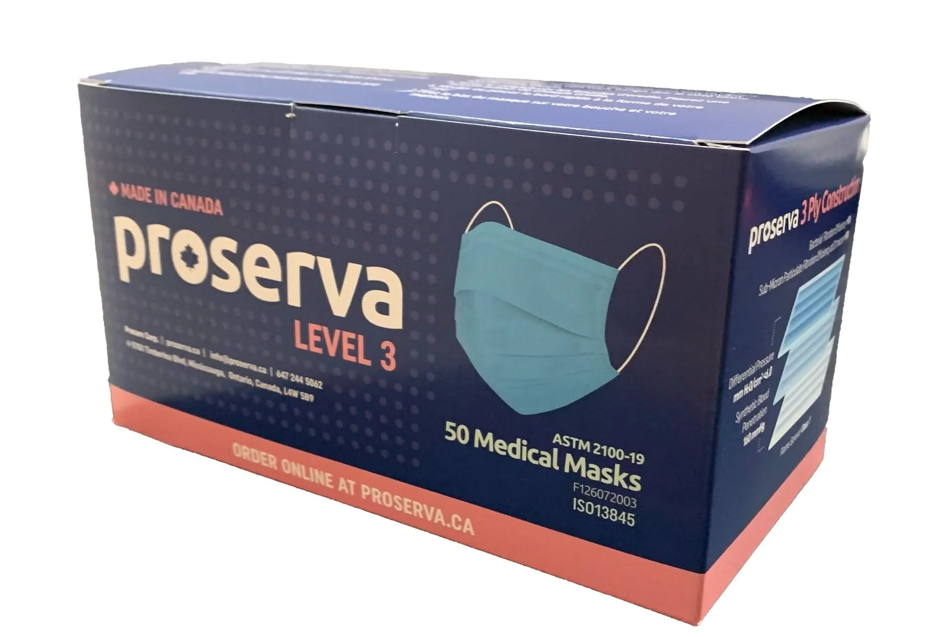 Face Masks - Level 3 - Made in Canada - 50/box